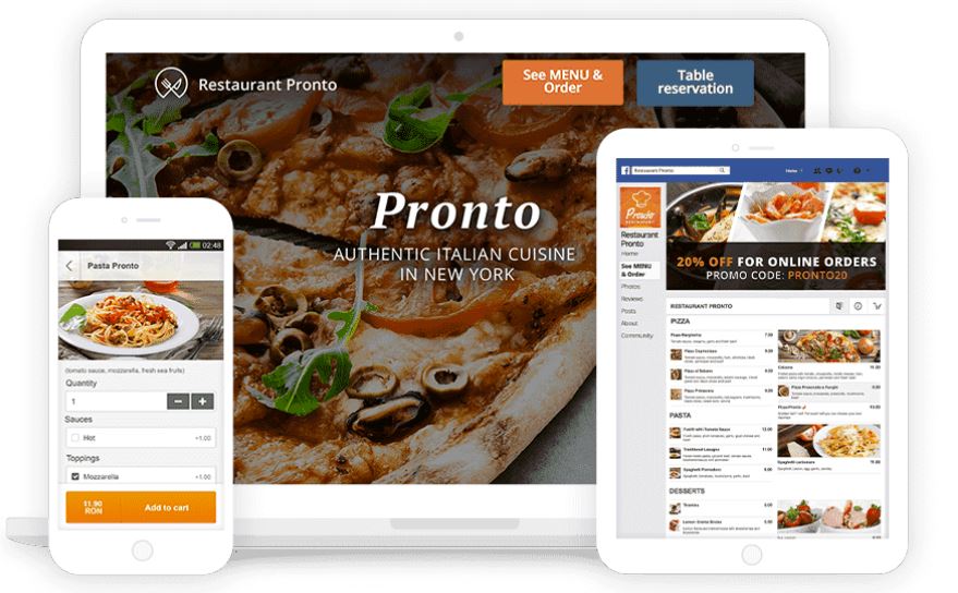 Online Ordering image with phone & ipad