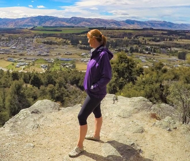 Photo of Sandra on Mt Iron in Wanaka New Zealand-- (3)