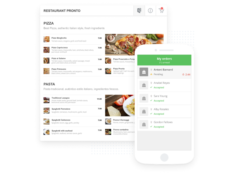 Online ordering for restaurants - online menu with phone app