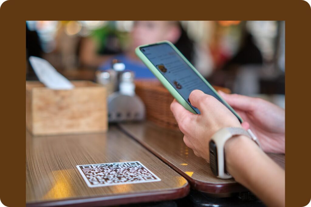 Contactless online ordering by QR Code